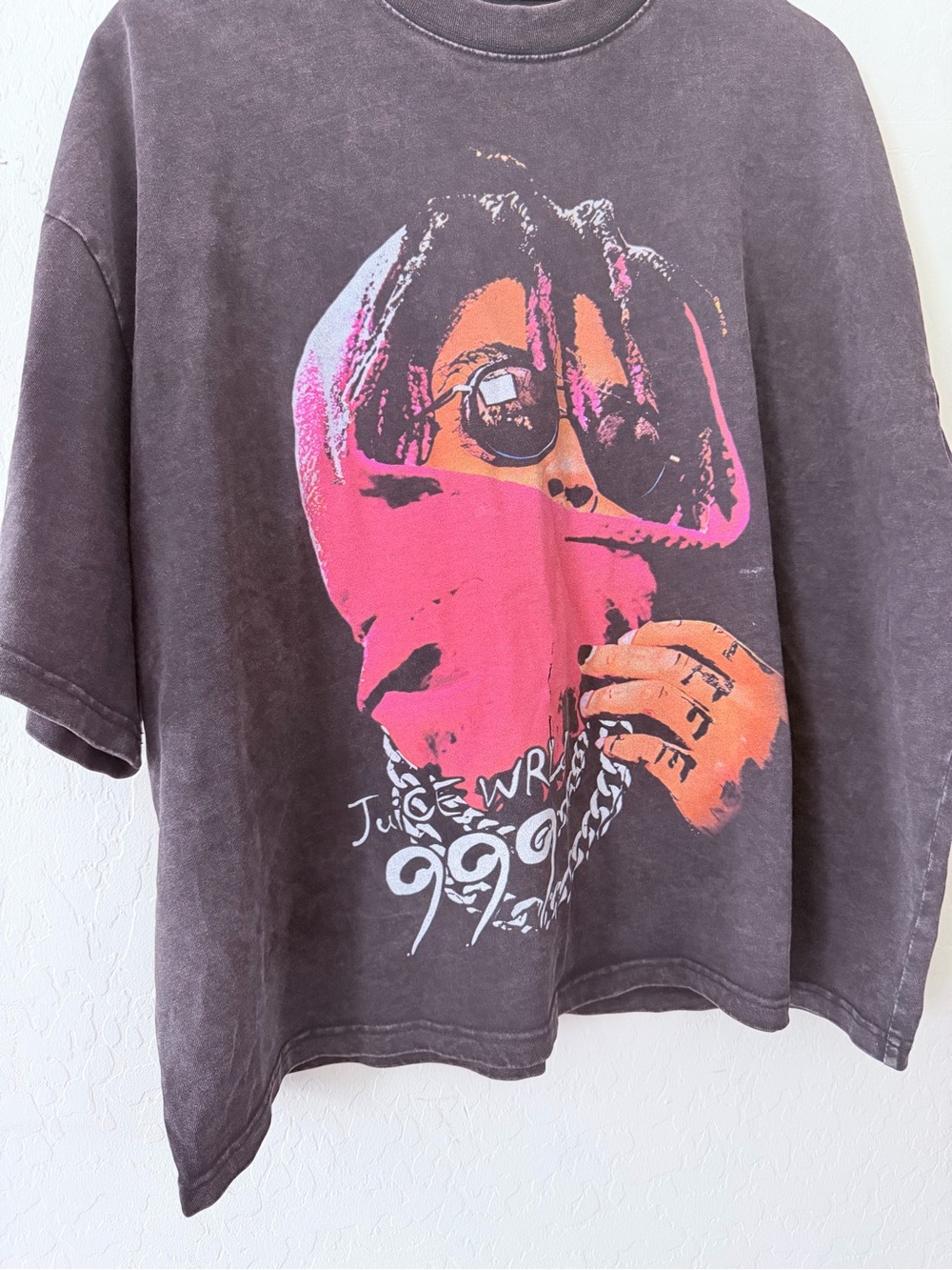 Juice WRLD 999 HypeDept Boxy Graphic Tee Men’s Large Washed Black Hip Hop - Picture 2 of 4